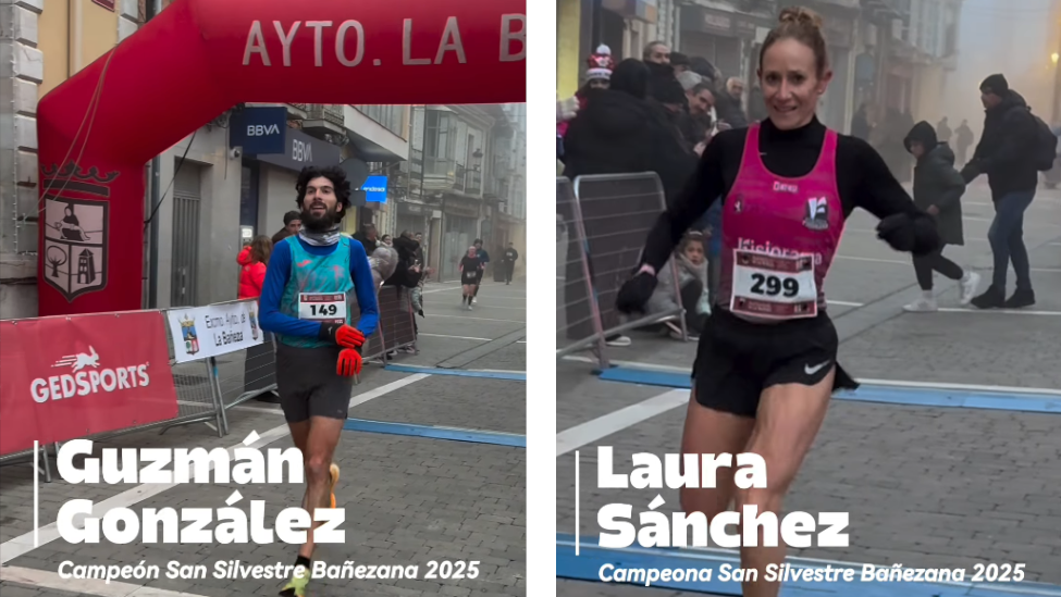 Guzmán González y Laura Sánchez se coronan en una multitudinaria XXVII San Silvestre Bañezana