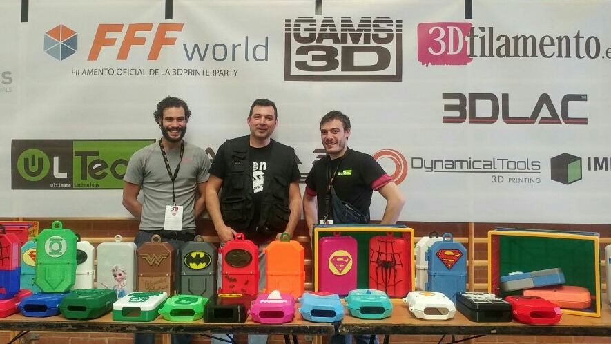 Sergio, Jose Ángel y Alejandro en la 3D Printer Party Burgos 2018