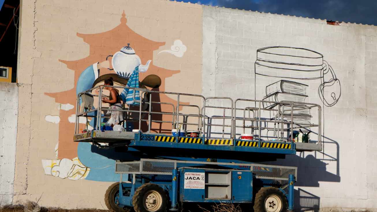 Avance de trabajos en una fachada. Foto de Gaspar Francés