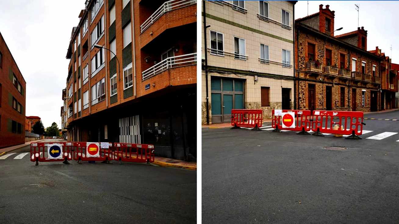 Foto corte de calle. Policía Local LaBañeza