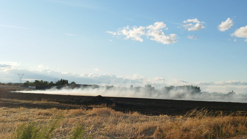 Dos incendios forestales azotaron la comarca de La Bañeza este domingo