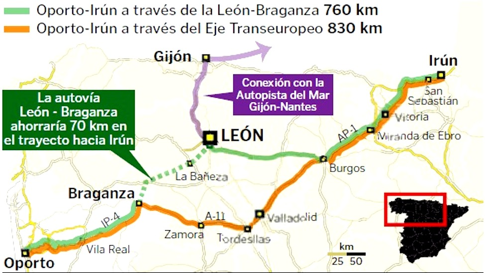 UPL vuelve a reivindicar la Autovía León-Bragança para mejorar la logística de la provincia de León