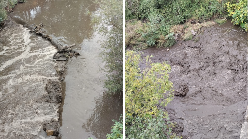 Las primeras lluvias arrastran las cenizas a los ríos de la comarca