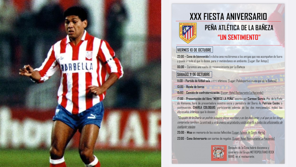 El histórico colchonero Donato se suma a la celebración de la Peña Atlética de La Bañeza