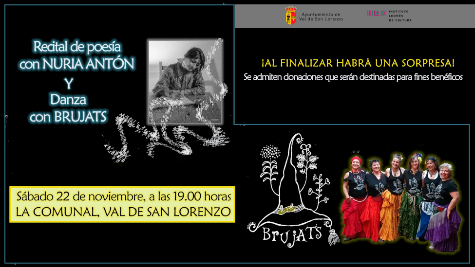 Recital poético con Nuria Antón y danza con Brujats en La Comunal de Val de San Lorenzo