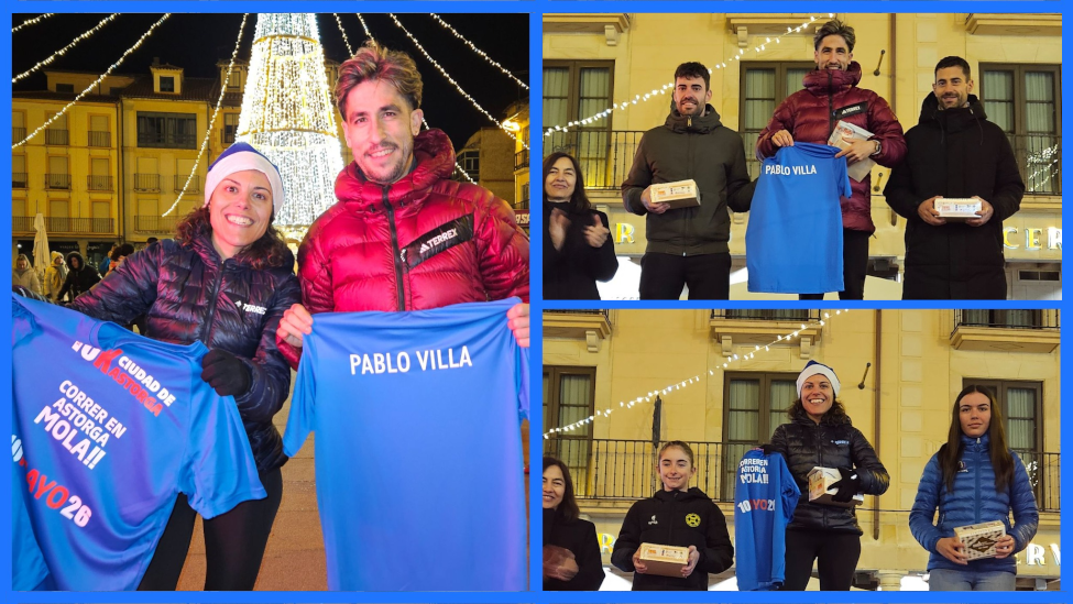Pablo Villa y María González firman un doblete de oro en la XI Carrera de Navidad de Astorga