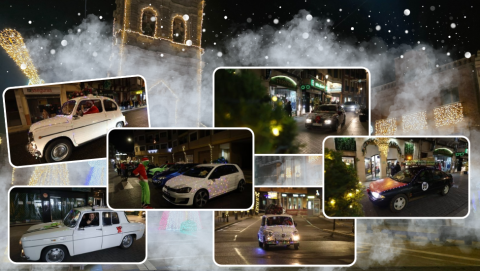 El motor y la Navidad se dan la mano en la primera Concentración de Vehículos Navideña de La Bañeza